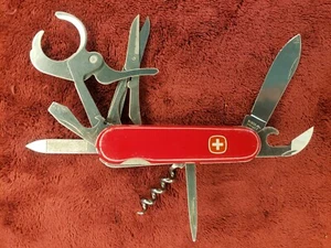 Rare Retired Wenger Cigar Cutter 85mm Red Swiss Army Pocket Knife SAK - Picture 1 of 15