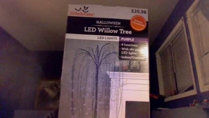 Way to Celebrate Halloween 4ft Twinkling LED Purple Willow Tree Indoor Outdoor w - Picture 1 of 5