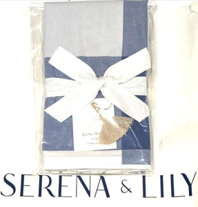 Serena & Lily Euro Sham Gingham Large Check Pillow Sham French Blue White New - Picture 1 of 3