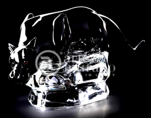 Schwarzer Panther auf Felsen aus Muranoglas Original Aufsatz Skulptur Tiere - Bild 1 von 10