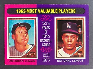 1975 Topps Mini #200 Most Valuable Players 1962: Mickey Mantle & Maury Wills - Bild 1 von 2