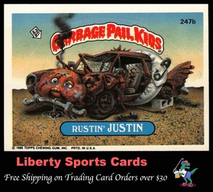 1986 Topps Garbage Pail Kids Rustin' Justin #247b Series 6