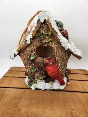 7" - Pajarera nevada con cardenal - Escena de invierno - Ver todas las fotos  Foto 1 de 4
