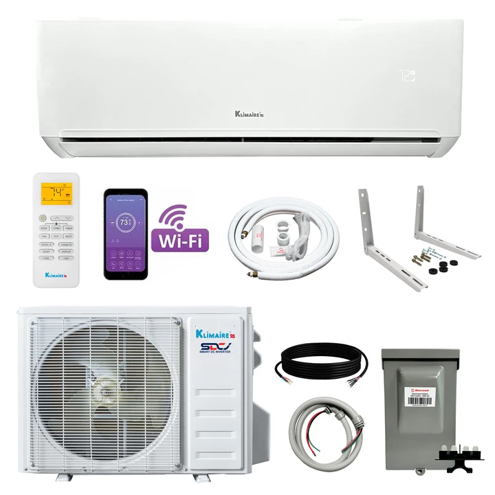 Klimaire 9,000 BTU 23 SEER2 Ductless Mini-Split Heat Pump Air Conditioner 400 sq - Image 1 of 4