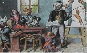MAINZER ANTHROPOMORPHE HUNDE Klassenzimmer B Blechschild Druck auf Metall - Bild 1 von 1