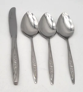 ESPERANTO SILVERPLATED TABLE 3 SOUP SPOONS 1 KNIFE Lot Of 4 c1967 to 1973 - Bild 1 von 6