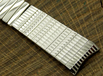 Correa de reloj vintage de acero inoxidable con expansión de 17,5 mm NOS pulsera Baldwin sin usar Foto 1 de 4