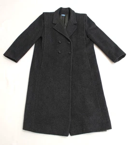 VTG Sutton Place women size 8 gray wool trench coat jacket - Picture 1 of 16