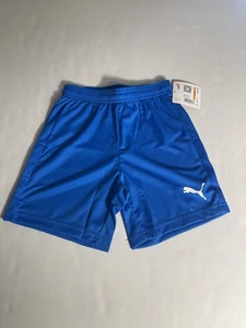 Puma Boys Team Goal Knit Shorts Blue Size Youth Small New - Picture 1 of 4