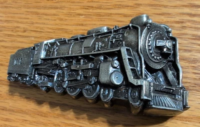 Vintage Bergamot Train Engine 1002 Belt Buckle 1978 Brass Works K-39 - Image 1 of 4