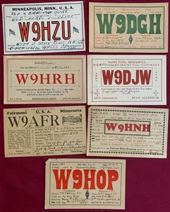 Seven Minnesota 1931 1932 1933 QSL Ham Radio Cards Minneapolis Saint Paul - Picture 1 of 8