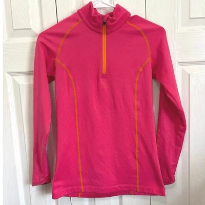 Helly Hansen Hot Pink Quarter Zip Contrast Stitch Active Pullover Size Small - Image 1 of 4