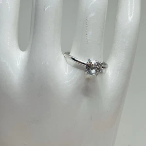 Vintage signierter Uncas großer klarer Solitär Cocktail Ring Größe 8 Zirkonia - Bild 1 von 5