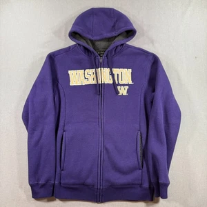 Champion Washington Huskies Full Zip Hoodie Mens Small Purple Heavy Thermal - Picture 1 of 8