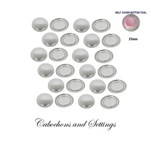 Botones de espalda plana cóncava de 23 mm - respaldos planos de tela - Imagen 1 de 1