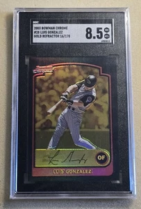 Bowman 2003 cromo Luis Gonzalez refractor de oro #/170 SGC 8,5 Diamondbacks #28 - Imagen 1 de 2
