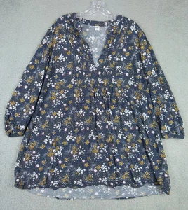 Old Navy Damenbluse Größe XL grau geblümt fließend Boho - Bild 1 von 5