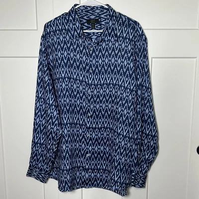 Club Room Luxury Linen (Ikat Breeze) Long Sleeve Button-Up Shirt -Men’s Size XXL - Image 1 of 4