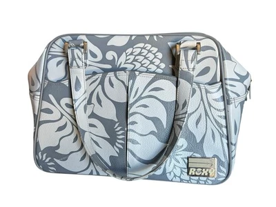 Vintage Roxy Duffle Bag And Accessories Bag Gray And White Floral Pattern - Image 1 of 4
