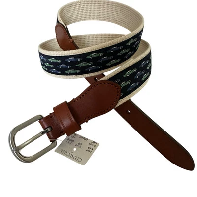 Cinturón de lona y cuero con estampado de coche talla XL Crewcuts nuevo con etiquetas Foto 1 de 4