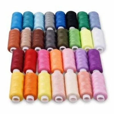 Embroidery Threads Kits 24 Basic Colors Polyester Spools For Machine Sewing - Image 1 of 4
