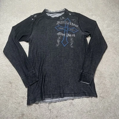 Camisa reversible Affliction para hombre XL extra grande gris negra nueva sin etiquetas Foto 1 de 4