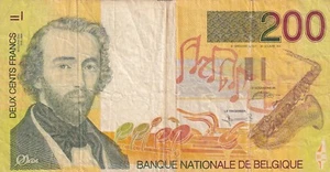 Belgium, 200 Francs, 1995, p148 , Serial Number: 31901003321 - Picture 1 of 2