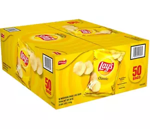 LAY'S CLASSIC ORIGINAL POTATO CHIPS (1 oz., 50 ct.) BAGS PACK LUNCH SCHOOL USA - Picture 1 of 1