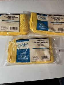 New 3 Pair ASP Patient Safety Non-Slip Slippers Socks Size Adult 2XL Yellow - Picture 1 of 6