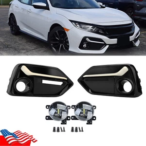 4PCS/SET Bumper LED Fog Light Cover Bezel For Honda Civic 2017-21 5DR Hatchback - Bild 1 von 23
