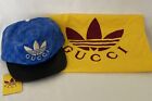 Gucci X Adidas Unisex Gg Canvas Adjustable Baseball Cap Hat Blue Size Xl New Nwt