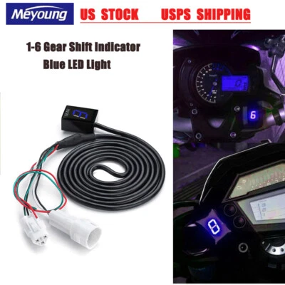 Motorcycl LED Blue Gear Shift Indicator for Yamaha YZF R1 R6 FZ1 FZ6 FZ8 FJR1300 - Image 1 of 4