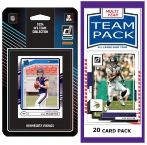 Minnesota Vikings Team Pack 20 carte Randy Moss + 2024 Donruss Team Set JJ McCar - Foto 1 di 3