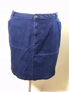 Falda de mezclilla elástica azul denim 24/7 para mujer talla grande 26W - Imagen 1 de 5