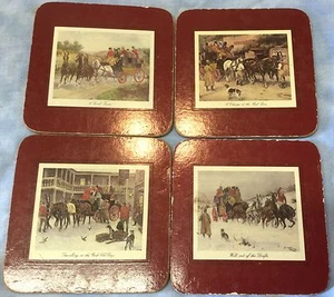 Coaching 4er Set Burgunder Rand Untersetzer - Bild 1 von 6