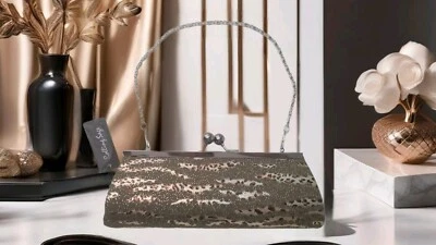 Bolso de mano clutch de noche con estampado de leopardo salvia rodante nuevo con Foto 1 de 4