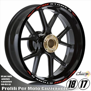 IRIDEA DESIGN PROFILI ADESIVI CERCHI ROSSO PER V7 III STONE 18-17 WHEELS - Imagen 1 de 2