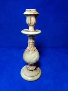 WOODEN MAPLE TABLE TOP CANDLESTICK HOLDER  7.5" TALL   - Picture 1 of 6