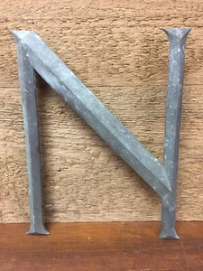 Antique 1880’s 12” Letter N - Building Marquee Sign Beautiful Cast Bronze Brass - Picture 1 of 12