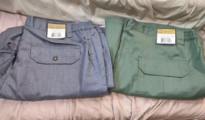 2 Haband Vtg Cargo Shorts Green Blue Sz 44 Pockets Outdoors Hiking Fishing NWT - Image 1 of 4