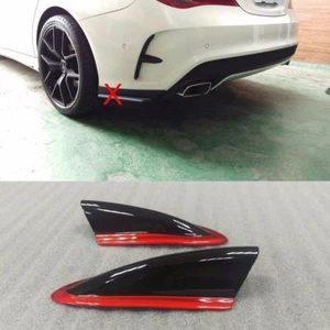 Red Metal Painted Black FOR Mercedes BENZ Sport W117 C117 CLA Rear FIN Pair - Picture 1 of 6