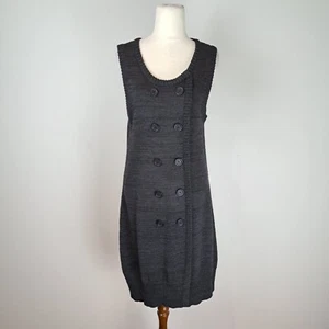 Cue Knit Womens Dress Size L Large Grey Wool Blend Stretch Pullover - Picture 1 of 10