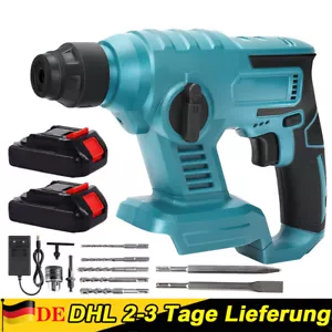 Akku Bohrhammer BohrmaschineSchlagbohrmaschine Elektrohammer Hammer Mit 2x Akkus - Bild 1 von 19