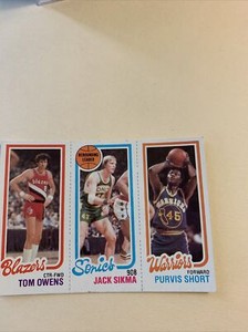 201 Tom Owens 225 Jack Sikma 100 Purvis short ,,1980 81 Topps Cb5