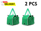 2 x Strong Reusable Supermarket Shopping Trolley Bags Grocery Bags Foldable 3875