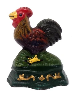 Vintage Heavy Metal Rooster Doorstop or Paperweight or Book End - Picture 1 of 4