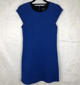 Vestido de lavandería Shelli Segal talla 4 A línea azul expuesto con cremallera manga gorra carrera - Imagen 1 de 5