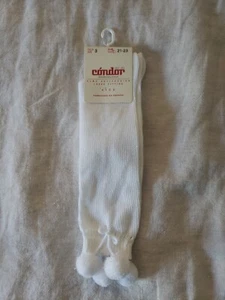 Condor Girls White Cotton Socks Size 3 Or 21-23 - Picture 1 of 4