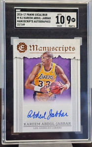 2016-17 Panini Excalibur KAREEM ABDUL-JABBAR #22/149 Manuscripts Car M-KJ SGC9