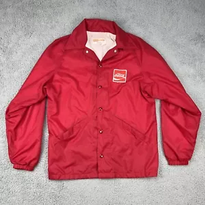Vintage Coca Cola Jacket Small Red Nylon Snap Patch Active Generation USA - Picture 1 of 14